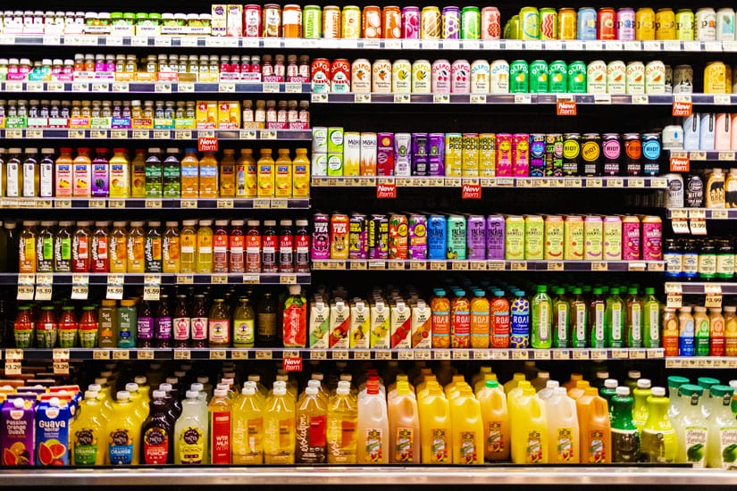 Photo: Juices and drinks in the deli section